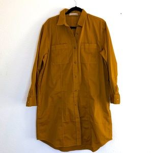 Copper Brown Collared Shirt Dress